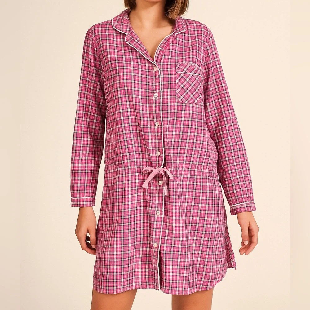 Victoria's Secret‎ Pink Plaid Sleepwear Dress Bow